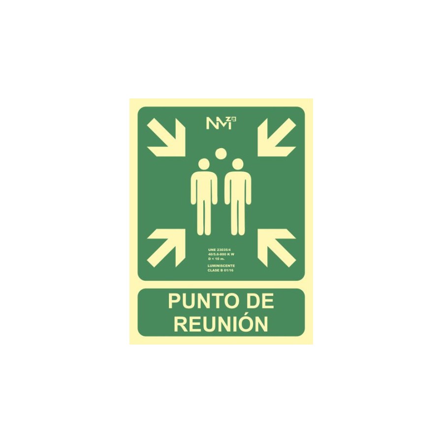 3933-SENAL "PUNTO DE REUNION" 224X300 PVC VERDE ARCHIVO 2000 6170-07H VE