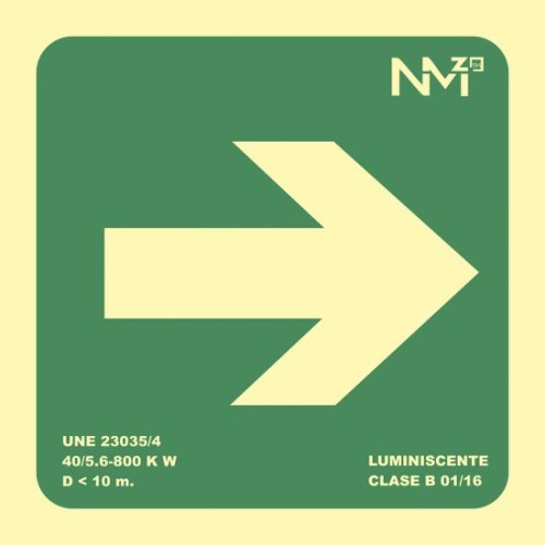 3934-SENAL "FLECHA DERECHA" 224X224 PVC VERDE ARCHIVO 2000 6170-10HD VE