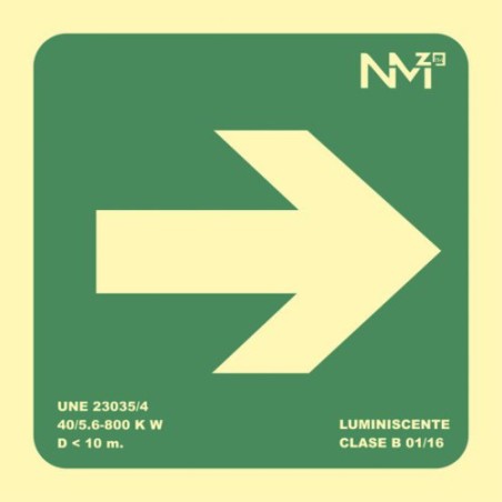 3934-SENAL "FLECHA DERECHA" 224X224 PVC VERDE ARCHIVO 2000 6170-10HD VE