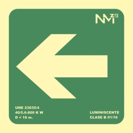 3935-SENAL "FLECHA IZQUIERDA" 224X224 PVC VERDE ARCHIVO 2000 6170-10HI VE