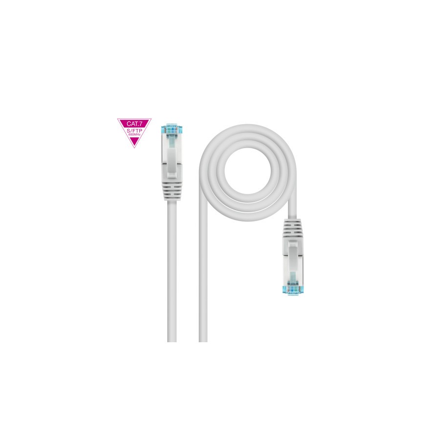 39357-Nanocable Cable de Red Cat.7 600MHZ LSZH SFTP PIMF AWG26, Gris, 3m