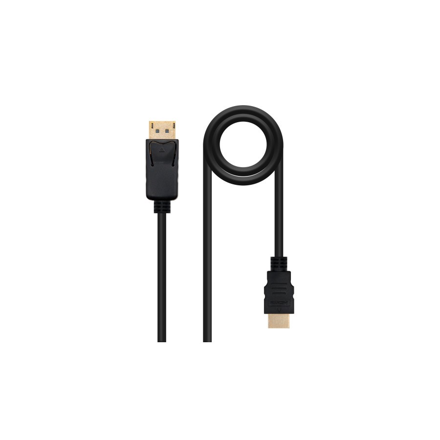 39369-Nanocable Cable Conversor DISPLAYPORT a HDMI, DP/M - HDMI/M, Negro, 1.5 m