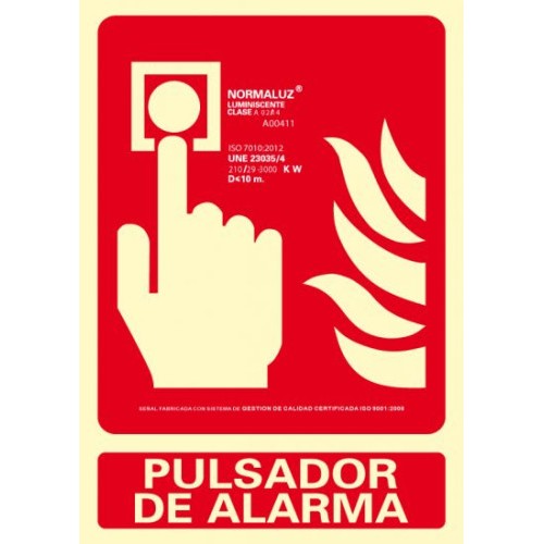 3938-SENAL "PULSADOR DE ALARMA" 210X300 PVC ROJO ARCHIVO 2000 6171-04H RJ