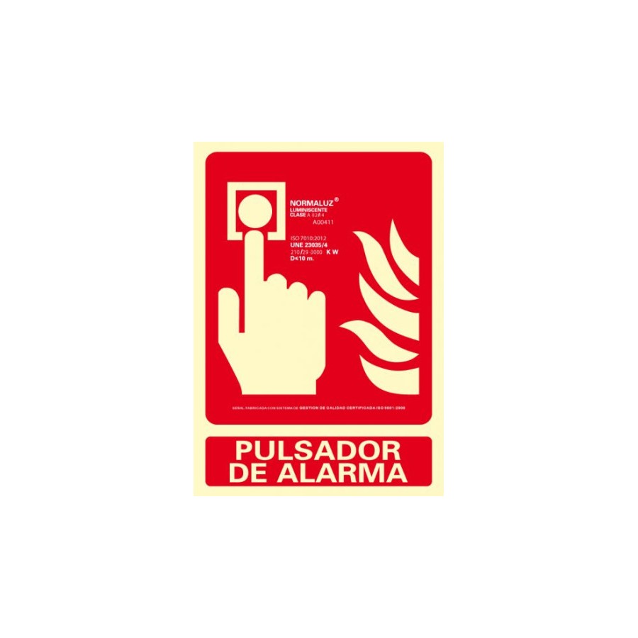 3938-SENAL "PULSADOR DE ALARMA" 210X300 PVC ROJO ARCHIVO 2000 6171-04H RJ