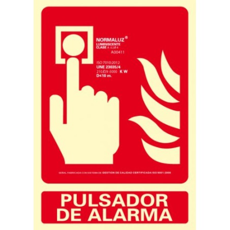 3938-SENAL "PULSADOR DE ALARMA" 210X300 PVC ROJO ARCHIVO 2000 6171-04H RJ