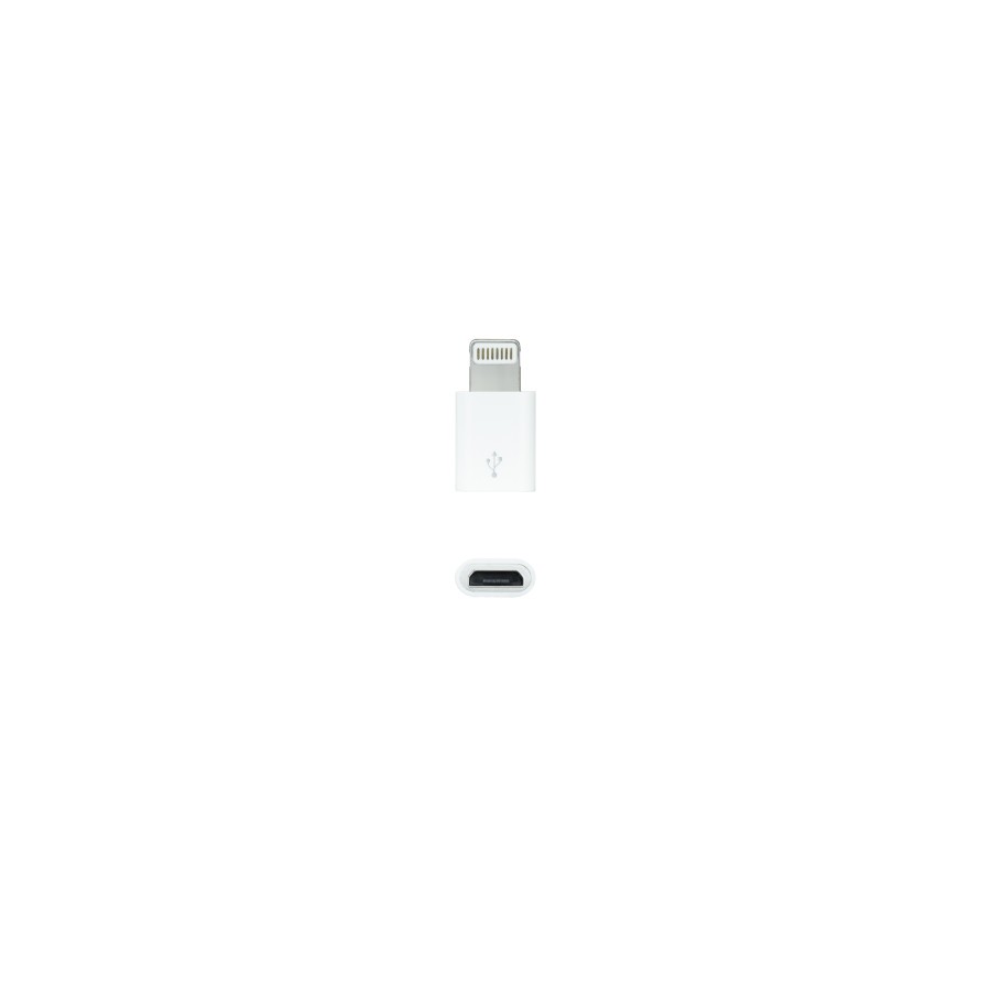 39393-Nanocable Adaptador Lightning a Micro USB, Lightning/M-Micro B/H Blanco