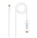 39445-Nanocable Cable conversor Mini DP a HDMI, Mini DP/M - HDMI/M, Blanco, 2.0 M