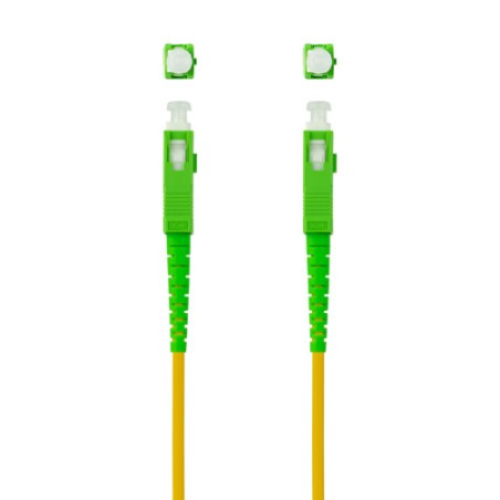 39455-Nanocable Cable de Fibra Optica SC/APC a SC/APC Monomodo Simplex LSZH, Amarillo, 1 m