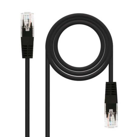 39545-Nanocable Cable Red Latiguillo RJ45 CAT.6 UTP AWG24, Negro, 30 cm