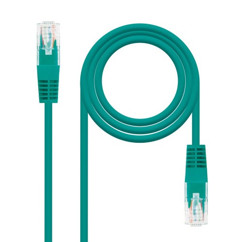 39549-Nanocable Cable Red Latiguillo RJ45 CAT.6 UTP AWG24, Verde, 30 cm