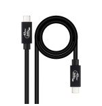 39587-Nanocable Cable USB 4 Gen 3x2 40Gbps 5A/240W, USB-C/M-USB-C/M, Negro, 1 m