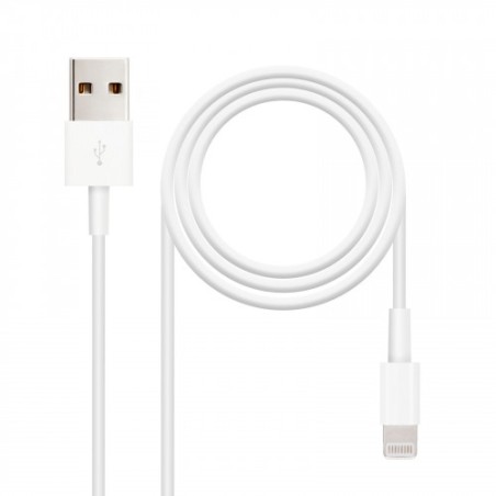 39711-Nanocable CABLE LIGHTNING IPHONE A USB 2.0, IPHONE LIGHTNING-USB A/M, 2.0 M