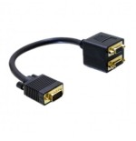 39741-NANOCABLE CABLE BIFURCADOR SVGA(3C+9), HDB15/M-2xHDB15/H, ORO, 20 CM