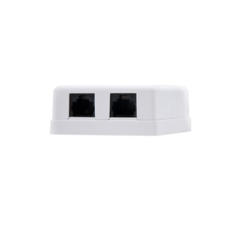 39750-Nanocable ROSETA DE SUPERFICIE PARA RJ45 CAT.5E 2 TOMAS, BLANCO