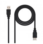 39756-Nanocable CABLE USB 2.0, TIPO A/M-A/H, NEGRO, 1.0 M