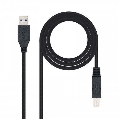 39766-Nanocable 10.01.0802-BK cable USB 2 m 3.2 Gen 1 (3.1 Gen 1) USB A USB B Negro
