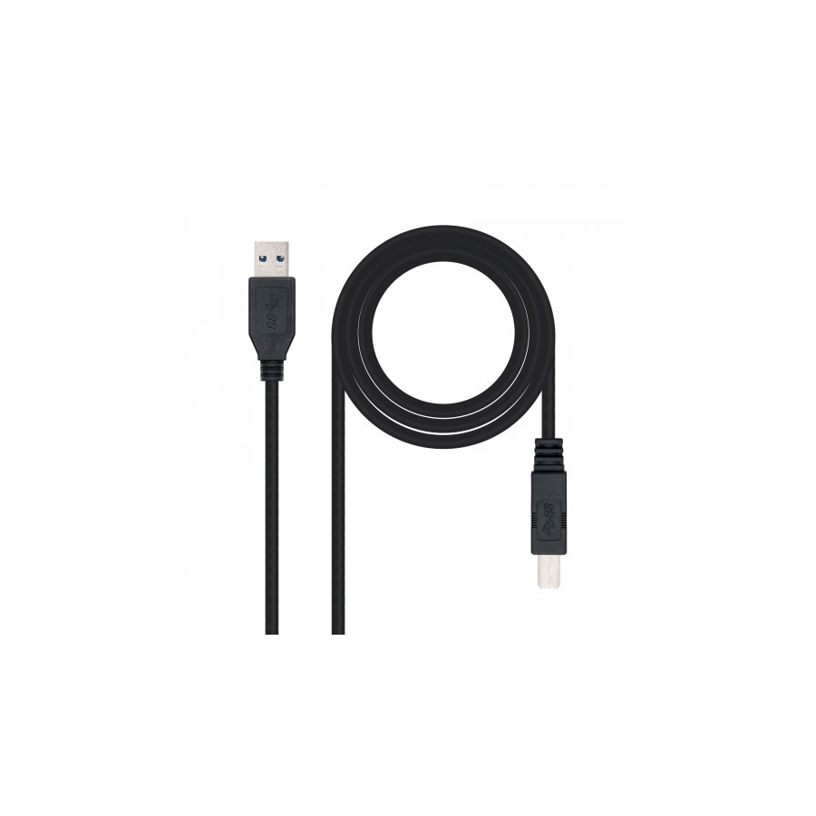 39766-Nanocable 10.01.0802-BK cable USB 2 m 3.2 Gen 1 (3.1 Gen 1) USB A USB B Negro