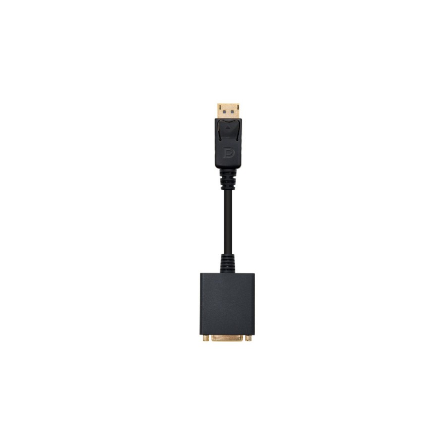 39830-Nanocable CONVERSOR DISPLAYPORT A DVI SINGLE LINK DP/M-DVI/H NEGRO 15 CM