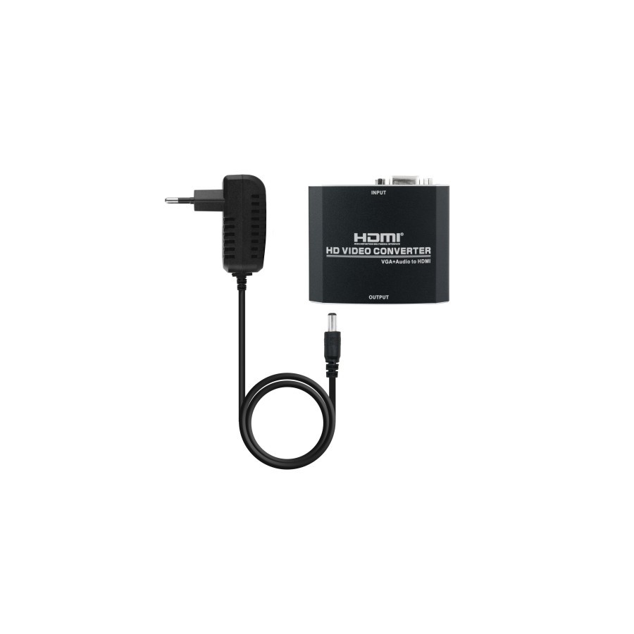 39832-NANOCABLE CONVERSOR SVGA+AUDIO A HDMI CON ALIM., SVGA/H+JACK 3.5/H-HDMI/H, NEGRO (10.16.2101-BK)
