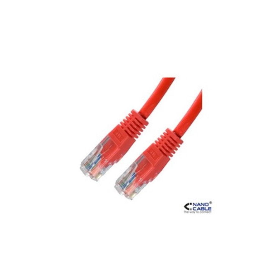 39902-NANOCABLE CABLE RED LATIGUILLO RJ45 CAT.6 UTP AWG24, ROJO, 0.5 M (10.20.0400-R)