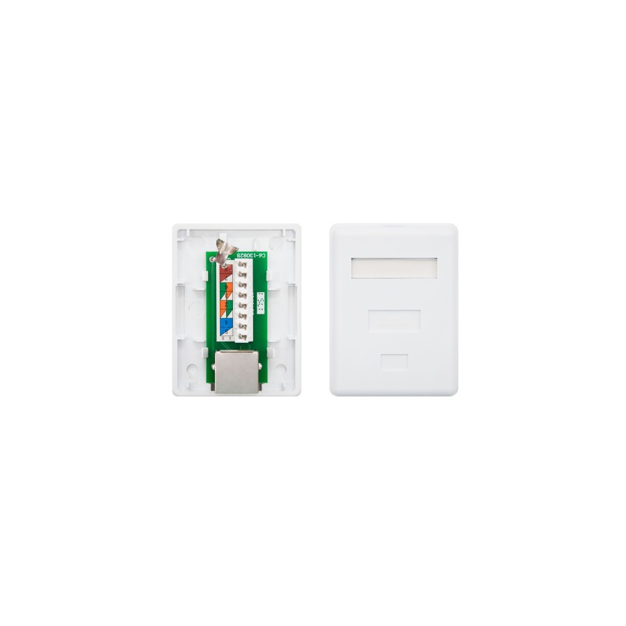 39966-Nanocable ROSETA DE SUPERFICIE PARA RJ45 CAT.6 FTP 1 TOMA, BLANCO