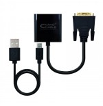 40035-Nanocable Conversor DVI 24+1/m A VGA HDB15/h, Negro, 10 cm