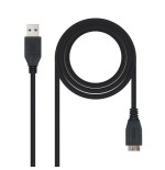 40037-Nanocable CABLE USB 3.0, TIPO A/M-MICRO B/M, NEGRO, 2.0 M