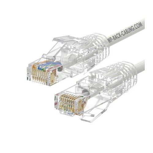 40255-WP CAT 6A U-UTP SLIM PATCH CABLE LENGTH 3 M, AWG 28/7, CU, LS0H, 50U GOLD-PLATED PINS, COLOR WHITE