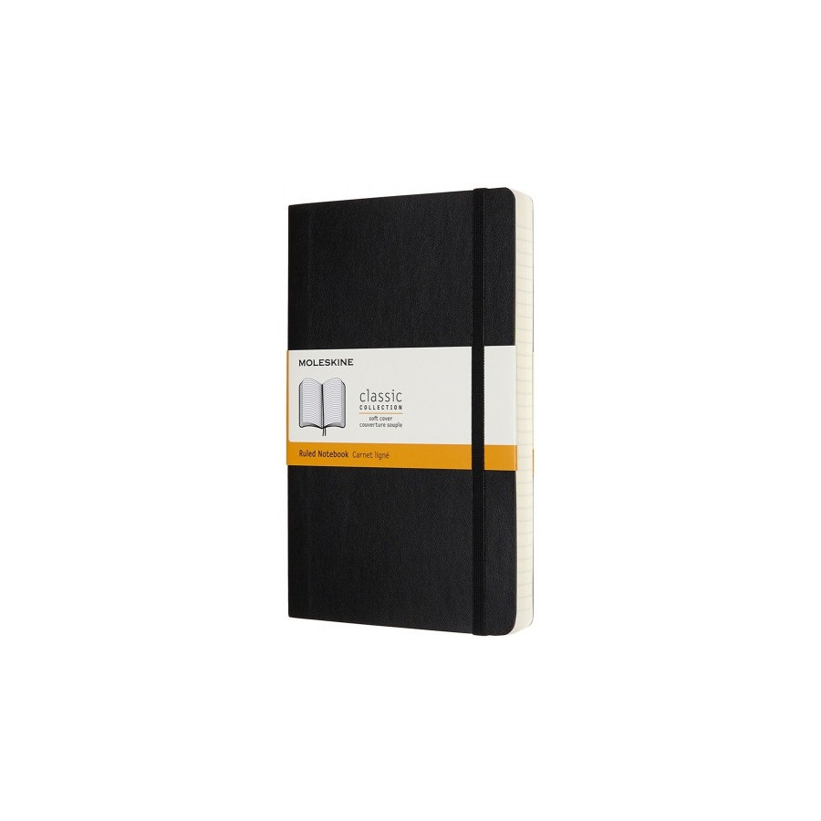 4032-LIBRETA CLASICA MAYOR GROSOR NEGRA L (13X21CM) RAYADA TAPA BLANDA MOLESKINE QP616EXP