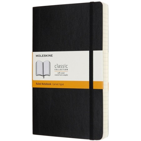 4032-LIBRETA CLASICA MAYOR GROSOR NEGRA L (13X21CM) RAYADA TAPA BLANDA MOLESKINE QP616EXP
