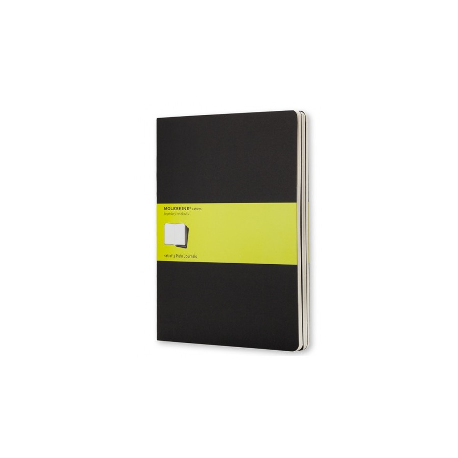 4033-SET DE 3 LIBRETAS CAHIER NEGRAS XL (19X25CM) LISAS MOLESKINE QP323