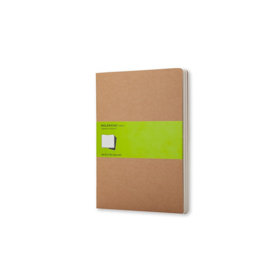 4035-SET DE 3 LIBRETAS CAHIER MARRON KRAFT XL (19X25CM) LISAS MOLESKINE QP423