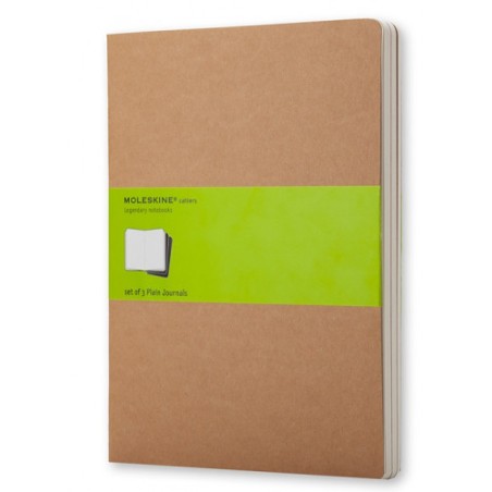 4035-SET DE 3 LIBRETAS CAHIER MARRON KRAFT XL (19X25CM) LISAS MOLESKINE QP423