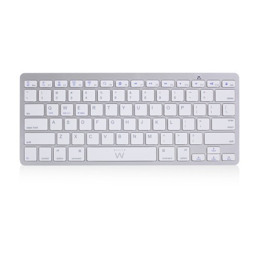 4066-Ewent EW3161 teclado Bluetooth QWERTY Espanol Plata, Blanco