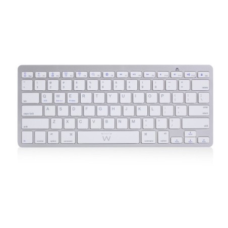 4066-Ewent EW3161 teclado Bluetooth QWERTY Espanol Plata, Blanco