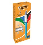 4084-BOLIGRAFO DE 4 COLORES SHINE 1MM CON CUERPO AZUL METALICO BIC 982874