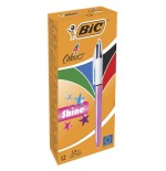 4086-BOLIGRAFO DE 4 COLORES SHINE 1MM CON CUERPO ROSA METALICO BIC 982875
