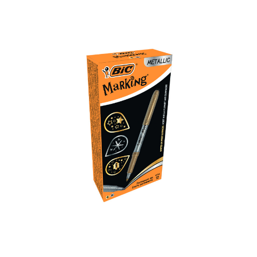 4087-MARCADOR MARKING 1,8MM COLORES ORO Y PLATA METALICOS PERMANENTE BIC 950466