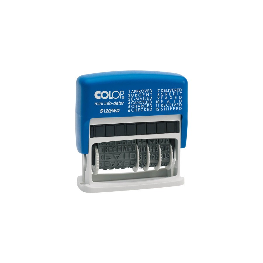 4101-SELLO DE ENTINAJE S 120/WD FORMULA/FECHA 4MM ESPANOL AZUL/NEGRA COLOP 105001