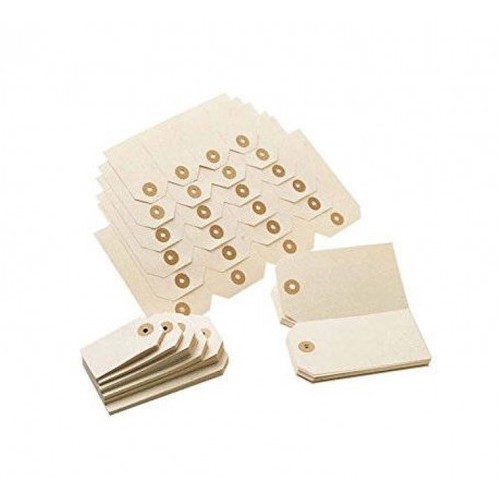 4168-CAJA 1000 ETIQUETAS SUELTAS CON ARANDELA 70X120 MM. SIN CUERDA PARDO 132122