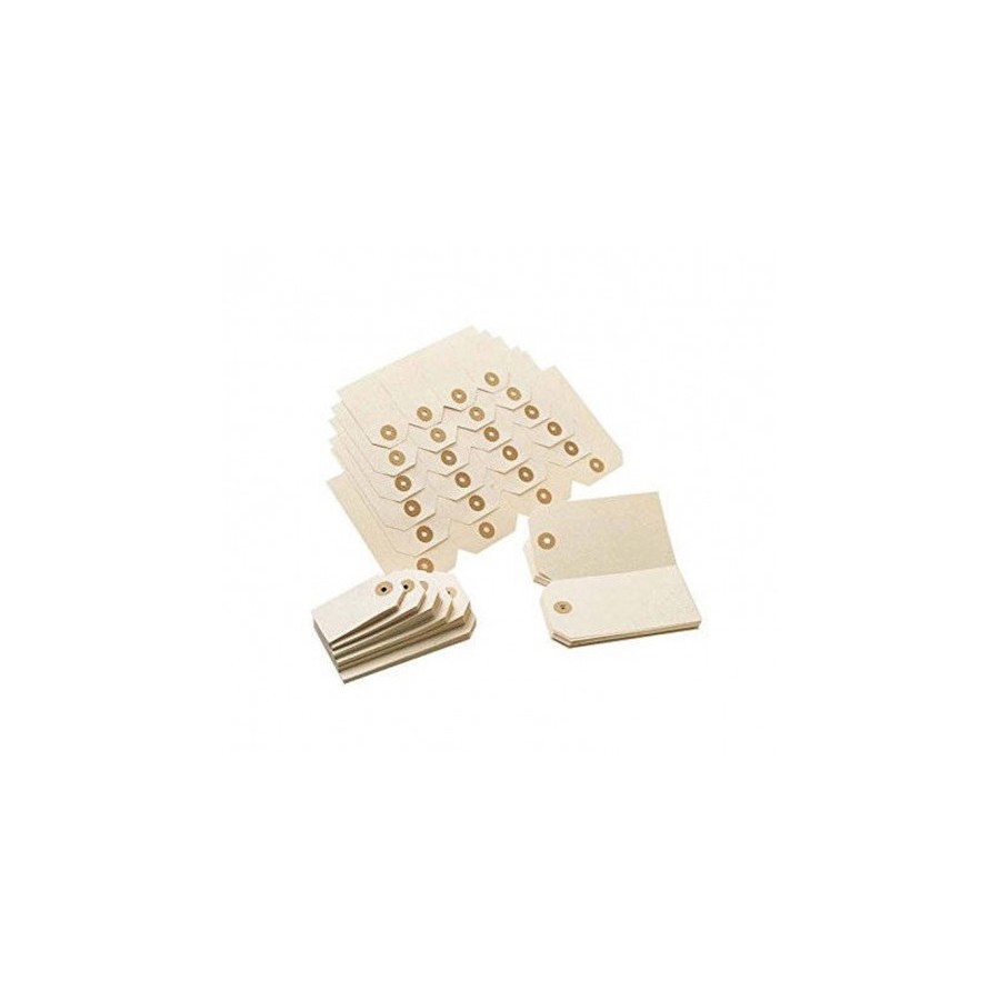 4168-CAJA 1000 ETIQUETAS SUELTAS CON ARANDELA 70X120 MM. SIN CUERDA PARDO 132122