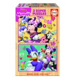 4186-PUZZLE MADERA MINNIE HAPPY HELPERS 2X16 PIEZAS  EDUCA BORRAS