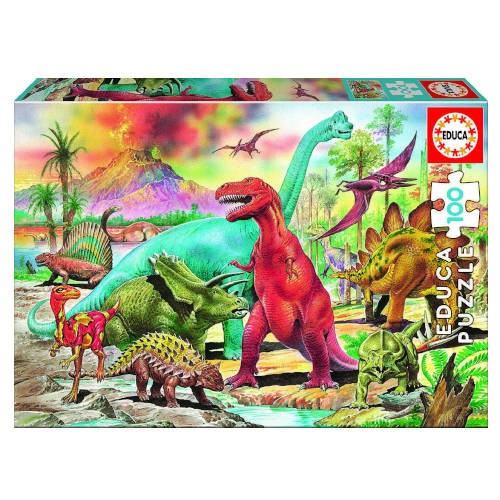 4189-PUZZLE INFANTIL 100 DINOSAURIOS DE 6-8 ANOS EDUCA BORRAS 13179
