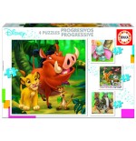 4191-PUZZLE PROGRESIVOS DISNEY ANIMALS DUMBO+BAMBI+LION KING+JUNGLE BOOK DE 3-5 ANOS EDUCA BORRAS 18104