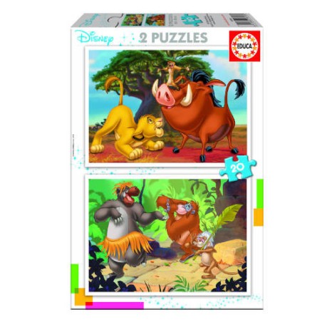 4195-PUZZLE INFANTIL 2x20 DISNEY ANIMALS DE 3-5 ANOS EDUCA BORRAS 18103