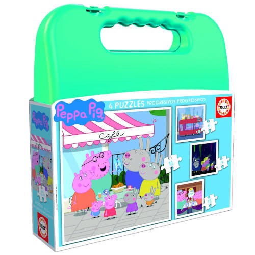 4200-MALETA PUZZLES PROGRESIVOS PEPPA PIG 6-9-12-16 DE 3-5 ANOS EDUCA BORRAS 18112