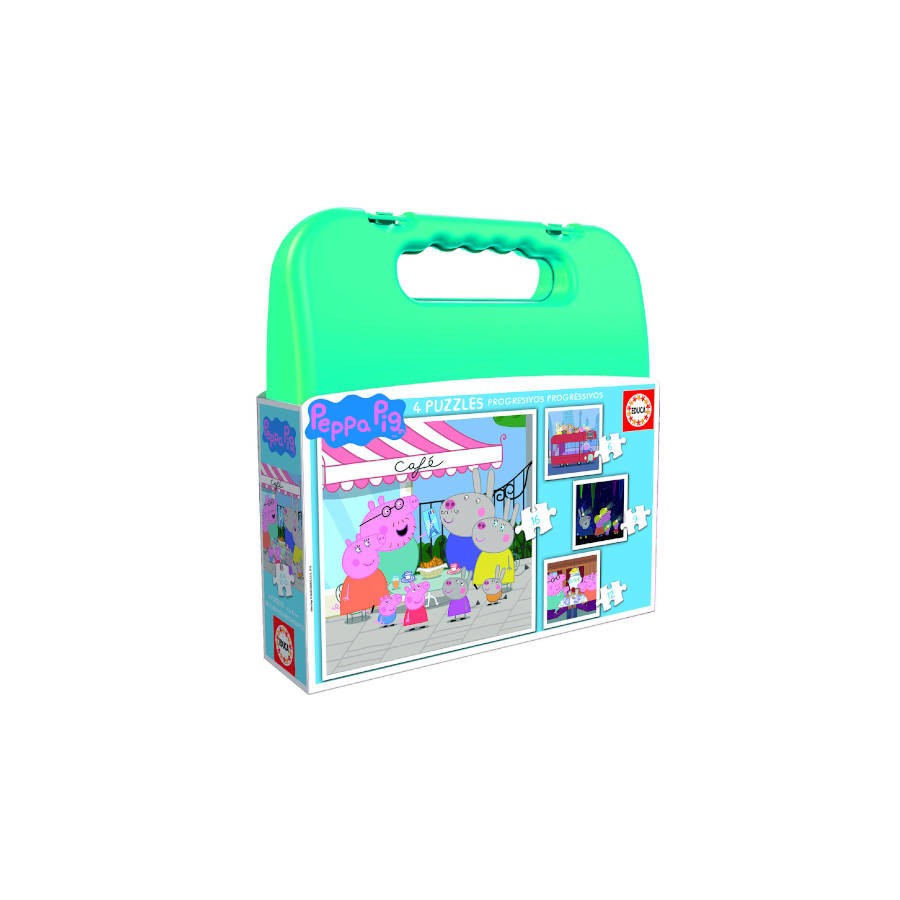 4200-MALETA PUZZLES PROGRESIVOS PEPPA PIG 6-9-12-16 DE 3-5 ANOS EDUCA BORRAS 18112