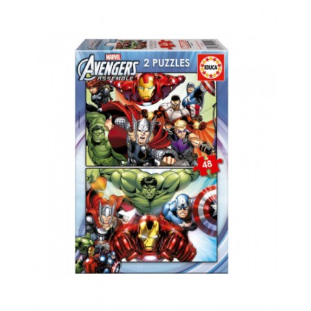 4204-PUZZLE 2x48 AVENGERS DE 3-6 ANOS EDUCA BORRAS 15932