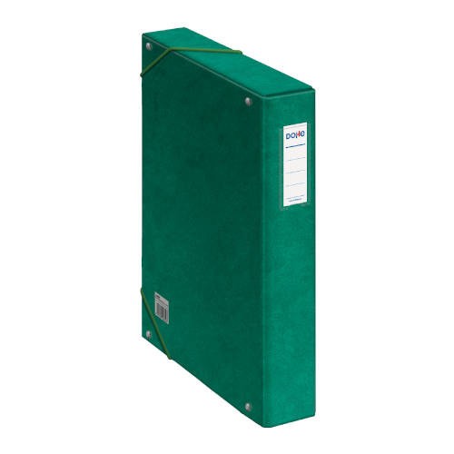 4235-CAJAS DE PROYECTOS CARTON FORRADO LOMO DE 5 CM VERDE CON ETIQUETA 245X350X50 DOHE 09730