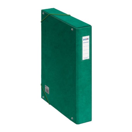 4235-CAJAS DE PROYECTOS CARTON FORRADO LOMO DE 5 CM VERDE CON ETIQUETA 245X350X50 DOHE 09730